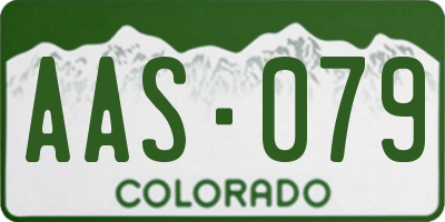 CO license plate AAS079