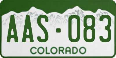 CO license plate AAS083