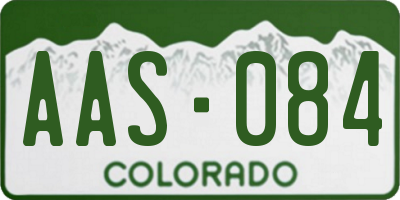 CO license plate AAS084