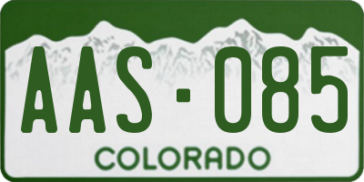 CO license plate AAS085