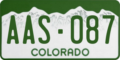 CO license plate AAS087