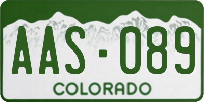CO license plate AAS089