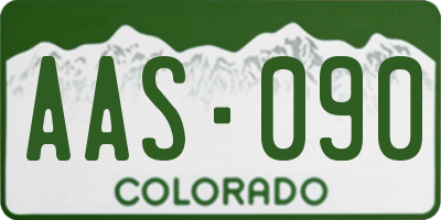 CO license plate AAS090