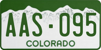 CO license plate AAS095