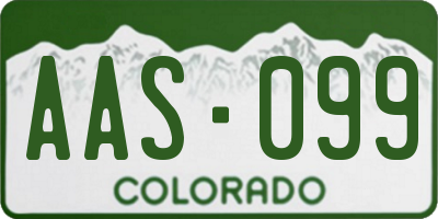 CO license plate AAS099