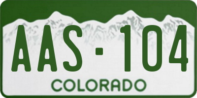 CO license plate AAS104