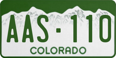 CO license plate AAS110