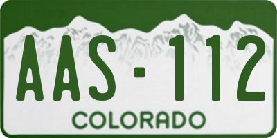 CO license plate AAS112