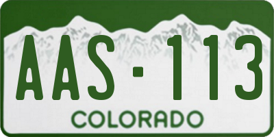 CO license plate AAS113