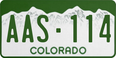 CO license plate AAS114