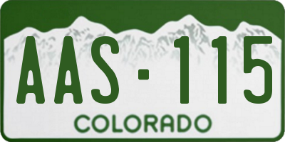 CO license plate AAS115