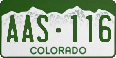CO license plate AAS116