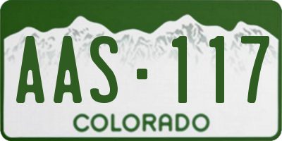 CO license plate AAS117