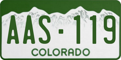 CO license plate AAS119