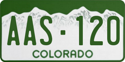 CO license plate AAS120