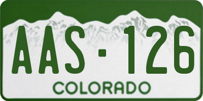 CO license plate AAS126