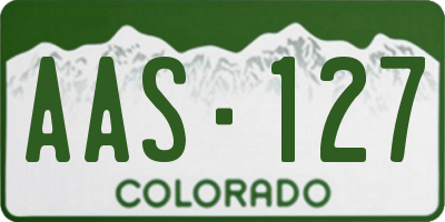 CO license plate AAS127