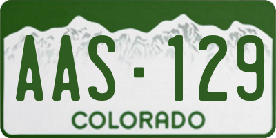CO license plate AAS129