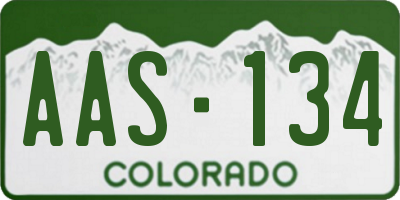 CO license plate AAS134