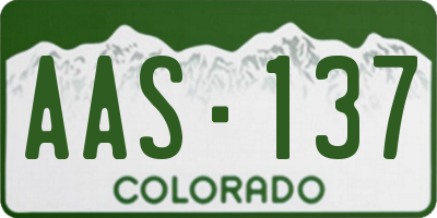 CO license plate AAS137