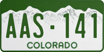 CO license plate AAS141