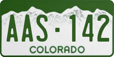 CO license plate AAS142