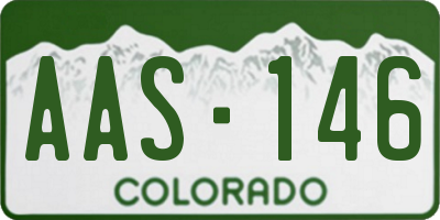 CO license plate AAS146