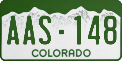 CO license plate AAS148