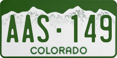 CO license plate AAS149
