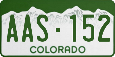 CO license plate AAS152