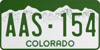 CO license plate AAS154