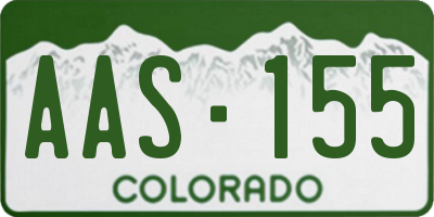 CO license plate AAS155