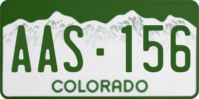 CO license plate AAS156