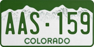 CO license plate AAS159