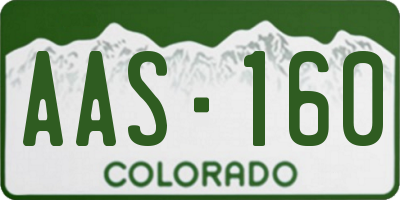CO license plate AAS160