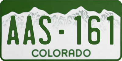 CO license plate AAS161