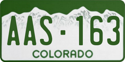 CO license plate AAS163