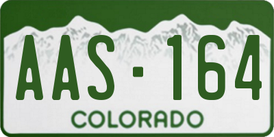 CO license plate AAS164