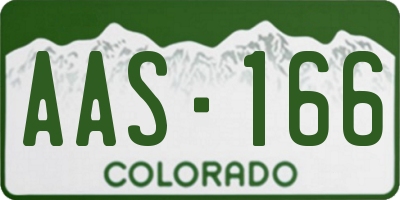 CO license plate AAS166