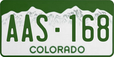 CO license plate AAS168