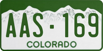 CO license plate AAS169