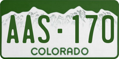 CO license plate AAS170
