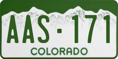 CO license plate AAS171