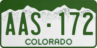 CO license plate AAS172