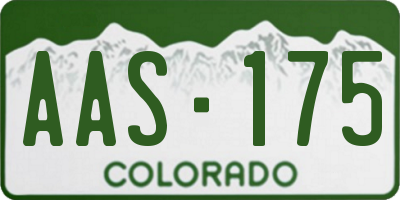 CO license plate AAS175