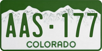 CO license plate AAS177