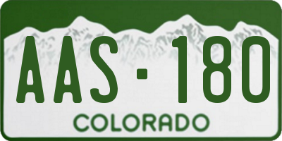 CO license plate AAS180