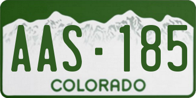 CO license plate AAS185