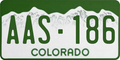 CO license plate AAS186