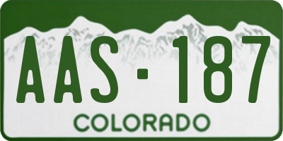 CO license plate AAS187